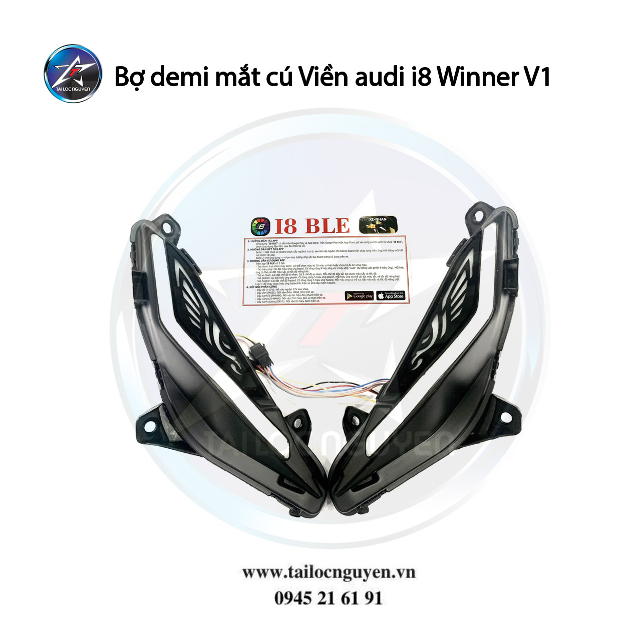 Bợ demi mắt cáo / mắt lưới viền audi i8 cho winner v1