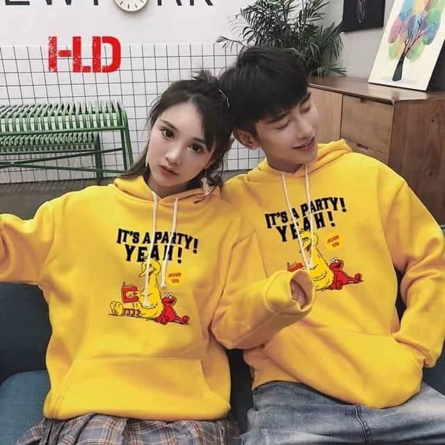 Áo Đôi Hoodie In Vịt Cún Dễ Thương (2 Chiếc)