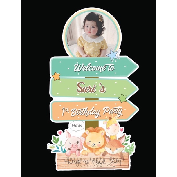 Cây welcome trang trí sinh nhật bé trai, bé gái