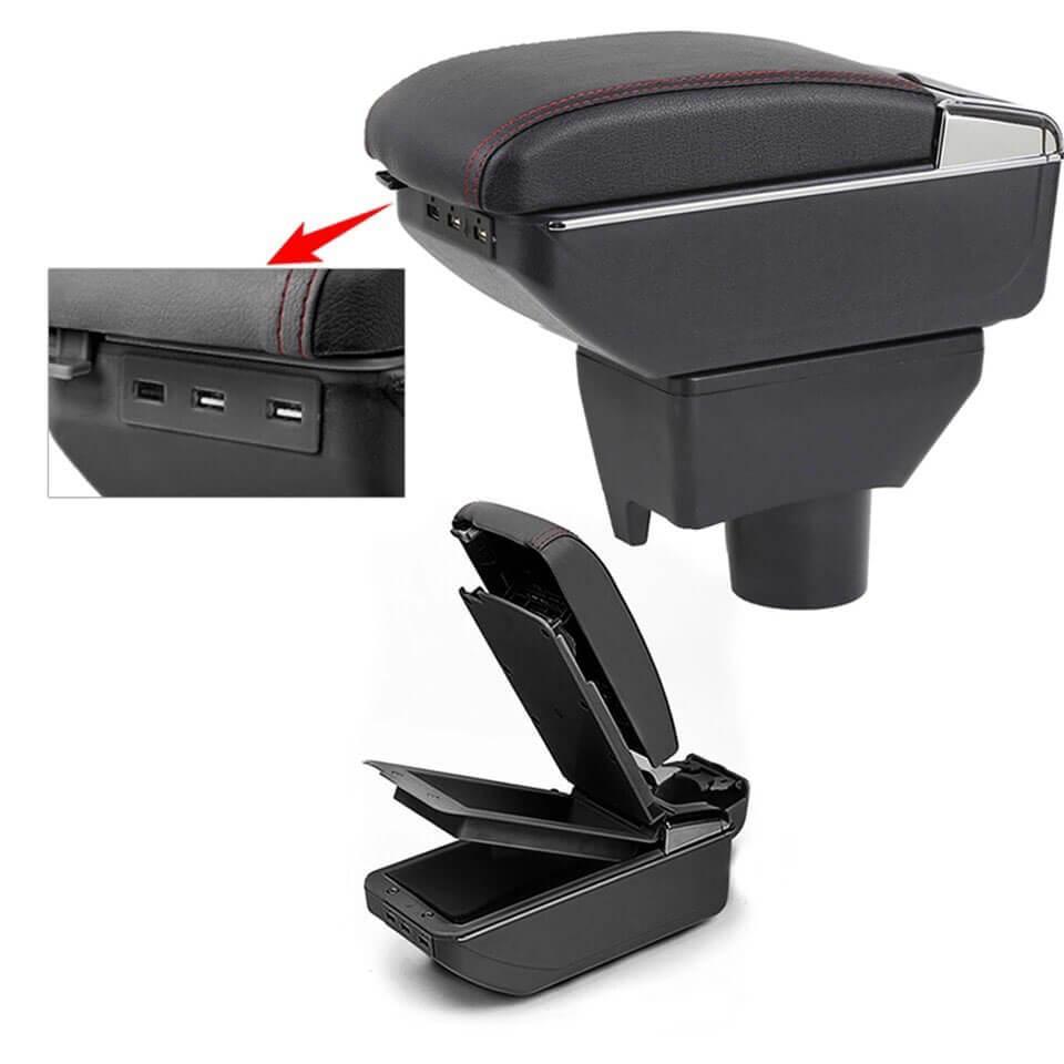 Hộp tì tay theo xe Vios, Yaris 2019-2020, hàng cắm cốc theo xe không cần khoan vít chất liệu da cao cấp