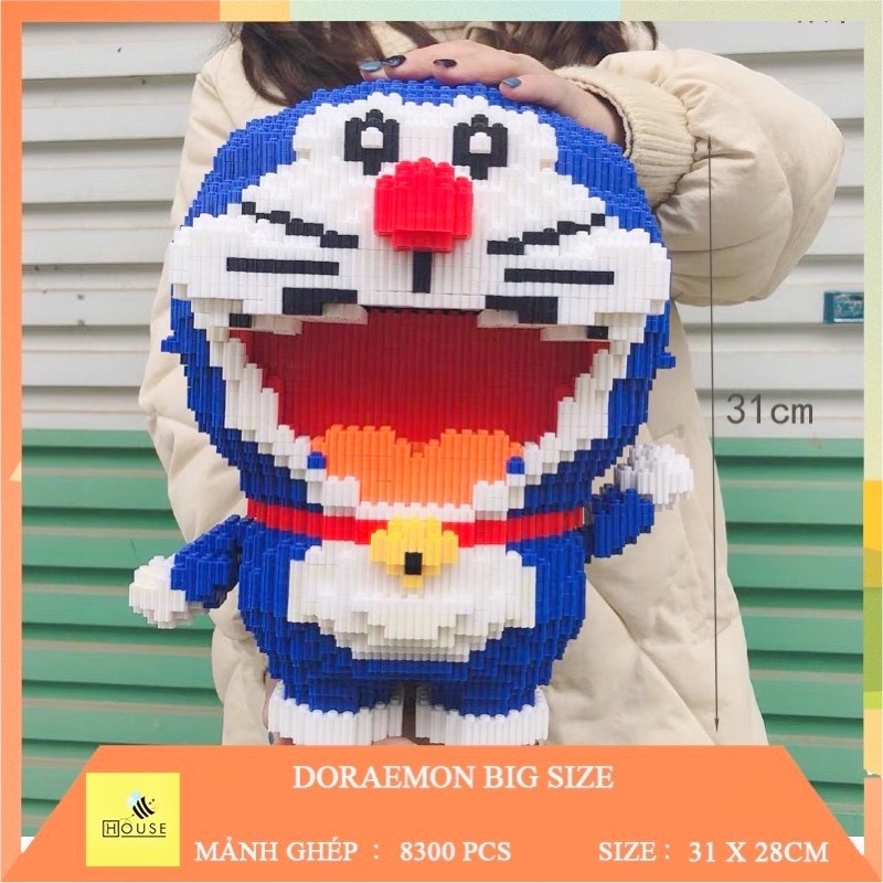 Mô hình lego Khối Lego Đồ chơi giáo dục trẻ em✓┅☞  Lego doremon - Đồ chơi xếp hình lắp ráp mèo máy doraemon siêu to nano block