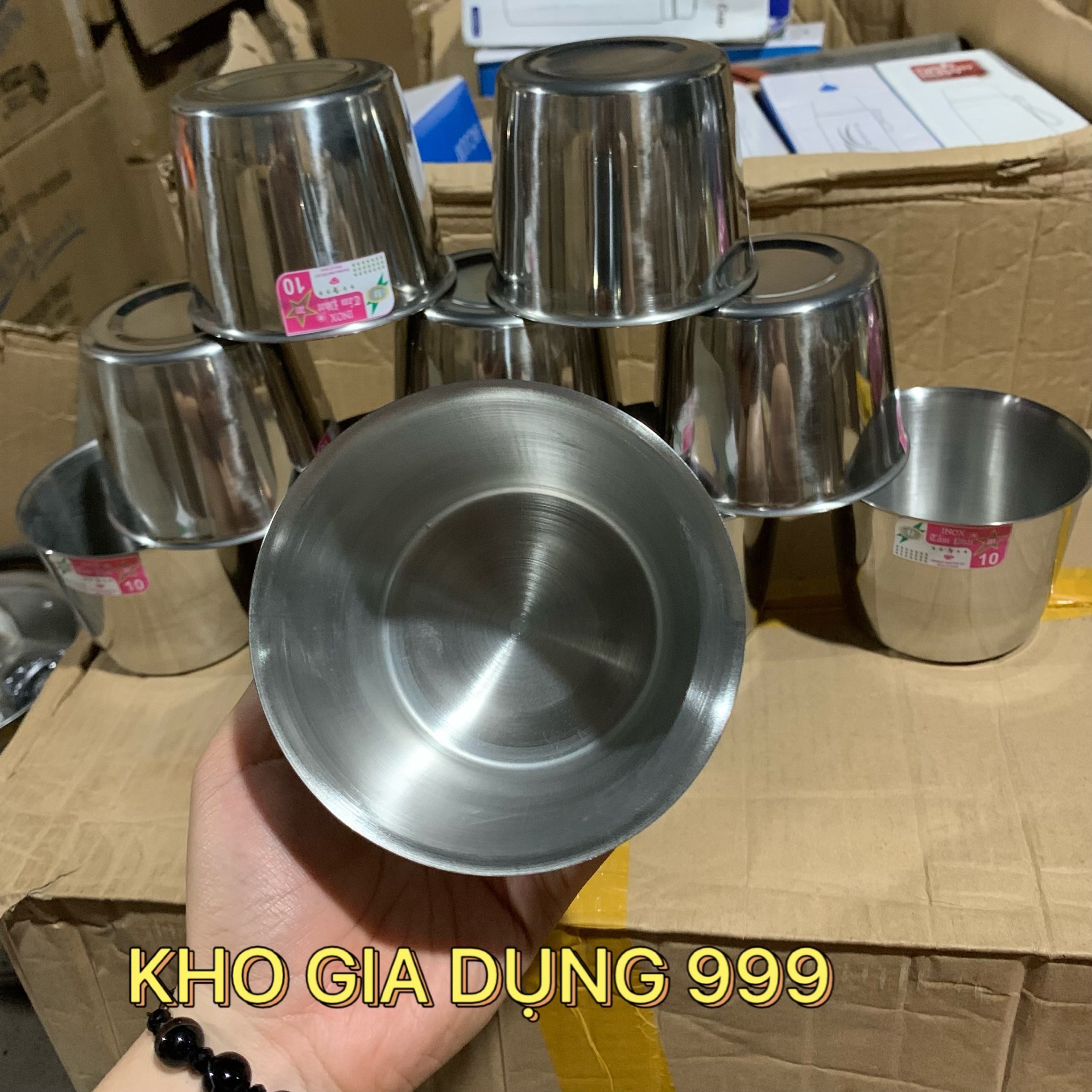 BỘ 10 LY LÀM ĐÁ 8CM INOX KHÔNG GỈ DÀY DẶN