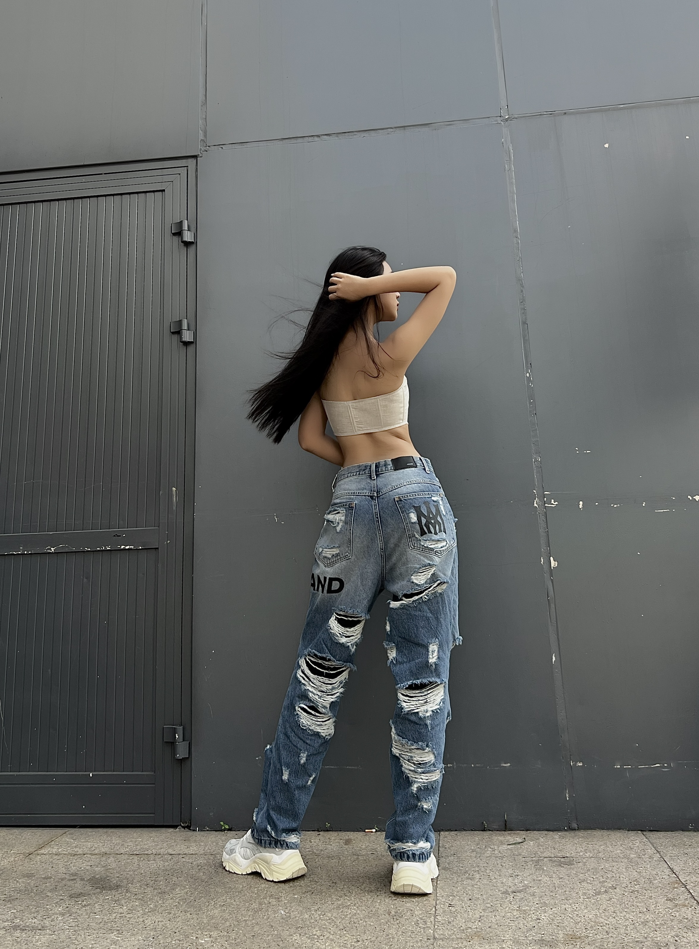 Quần jean Unisex Amand Kintsugi Distressed Jeans
