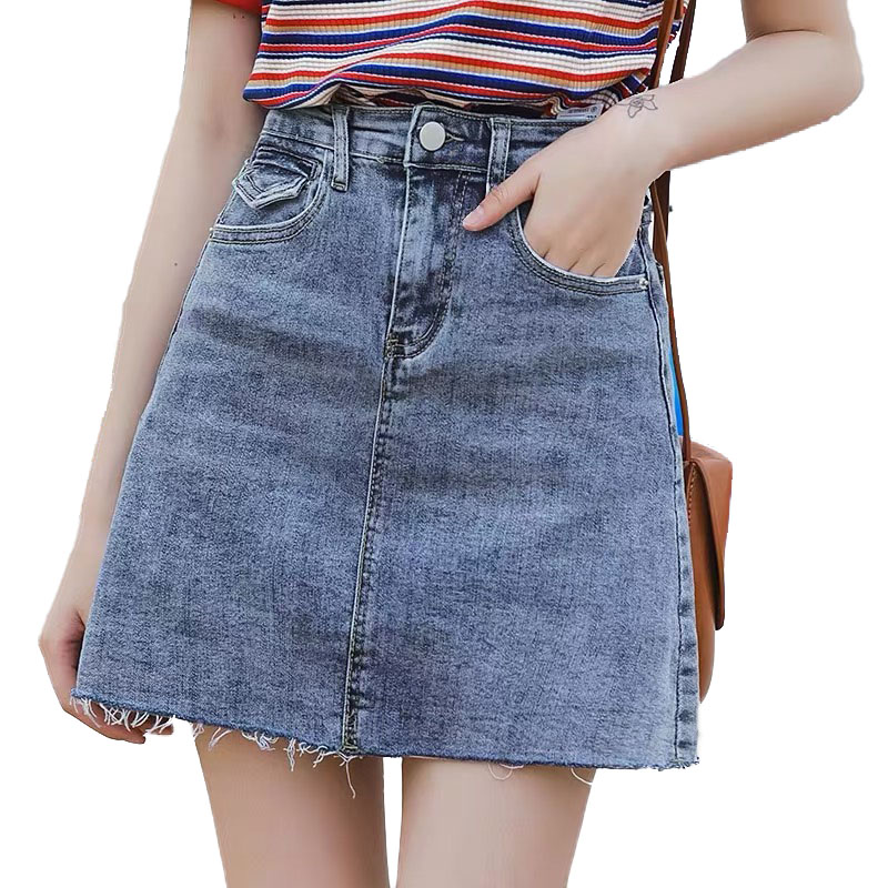 Quần váy jean big size lưng cao, phom chữ A, co dãn mạnh 3305 - MoliJeans