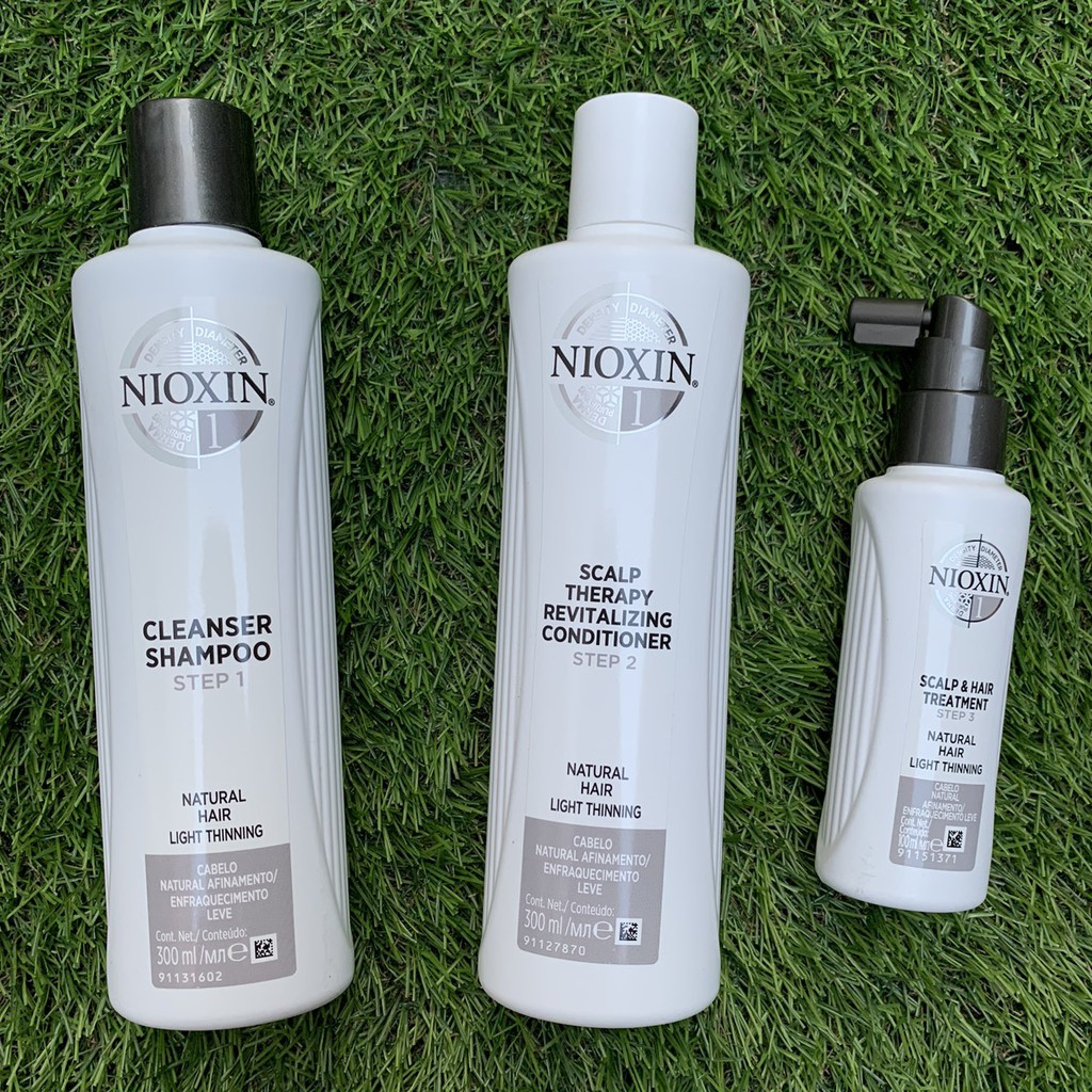 Bộ dầu gội xả và tinh dầu Nioxin chống rụng tóc System 1 300ml 2019