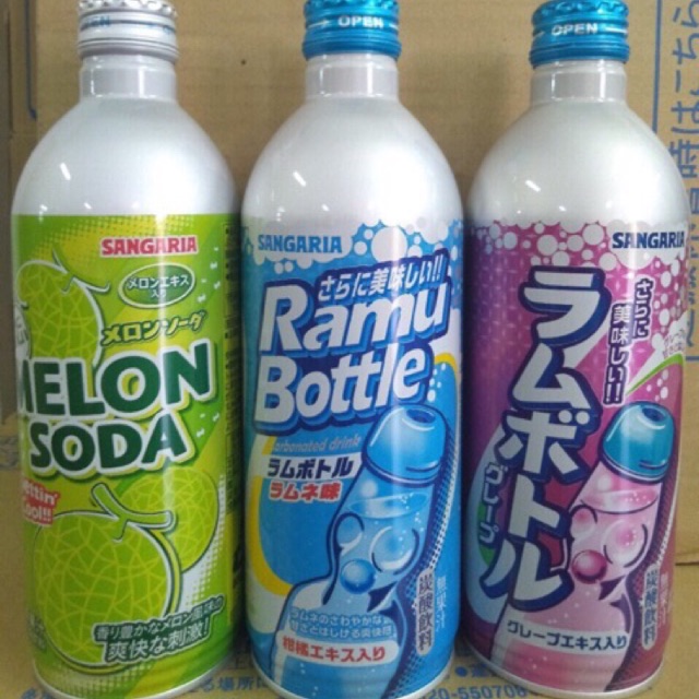 Nước Soda Nhật Sangaria Ramu Bottle 500ml - Đủ Vị