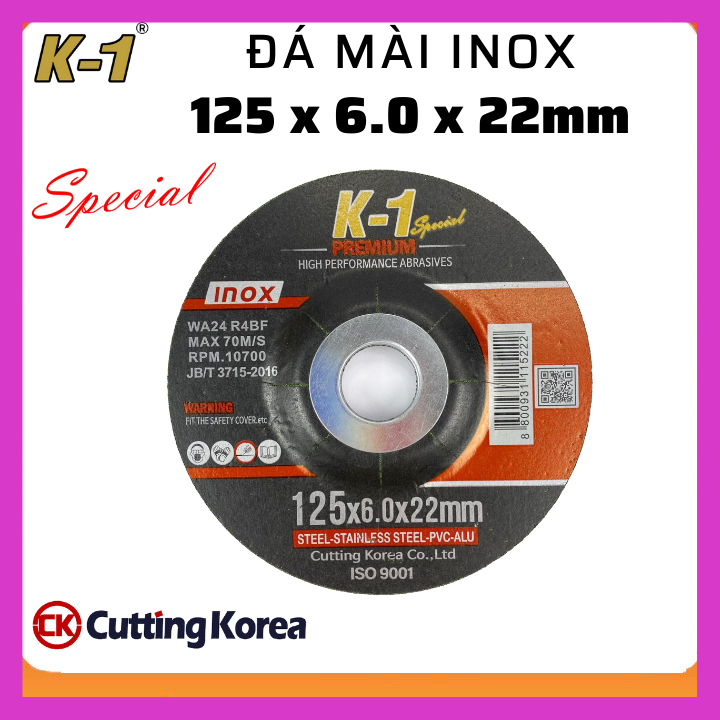 ĐÁ MÀI INOX 125mm (125 x 6.0 x 22mm) thương hiệu K1