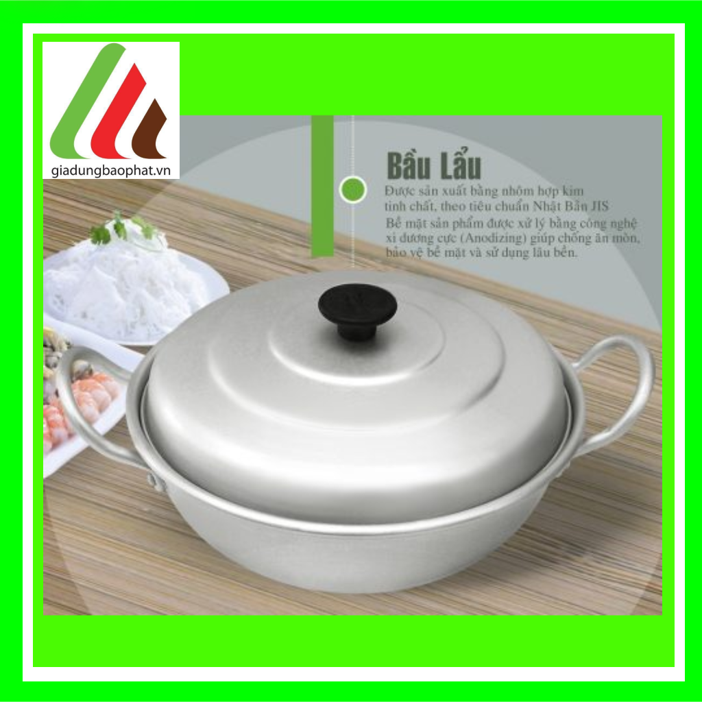 Nồi / bầu lẩu nhôm kim hằng 18 20 22 24 26 28 chính hãng