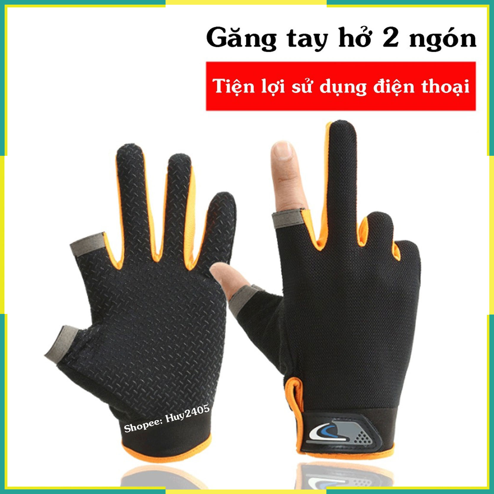Bao tay xe máy, xe đạp hở 2 ngón Sport - Dễ dàng cầm nắm, sử dụng điện thoại