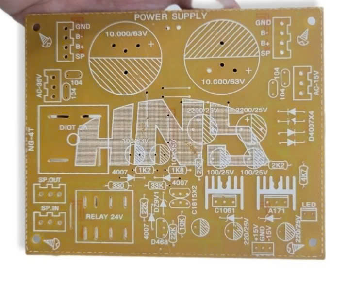 Mạch in Bo nguồn 4 tụ PCB 2 Tụ 4 Tụ