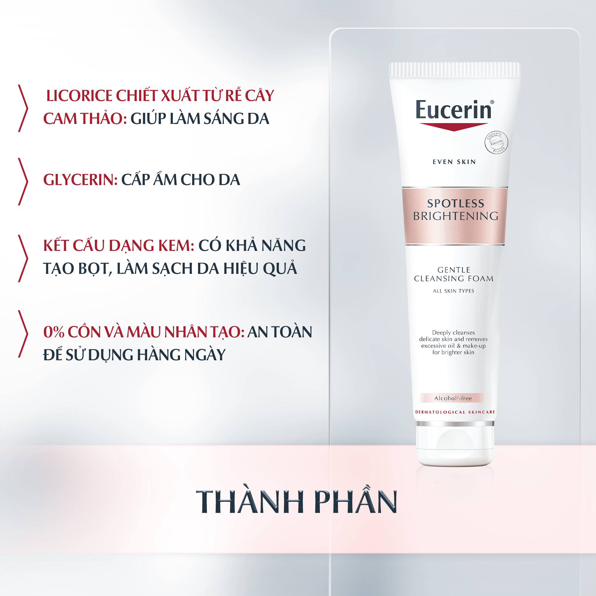 Sữa rửa mặt dịu nhẹ làm sáng da Eucerin Spotless Brightening Amino Cleansing Foam 150ml