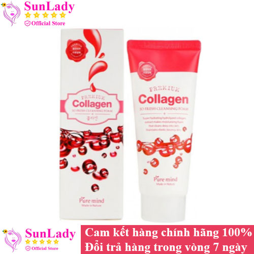 Sữa rửa mặt trắng da và làm sạch chiết xuất Collagen Pure Mind Hàn Quốc 100ml