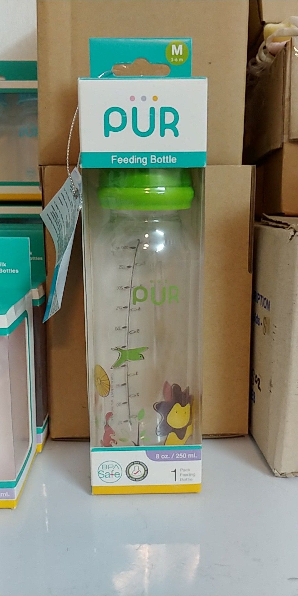 Bình sữa cổ thường thân thon Pur 250ml