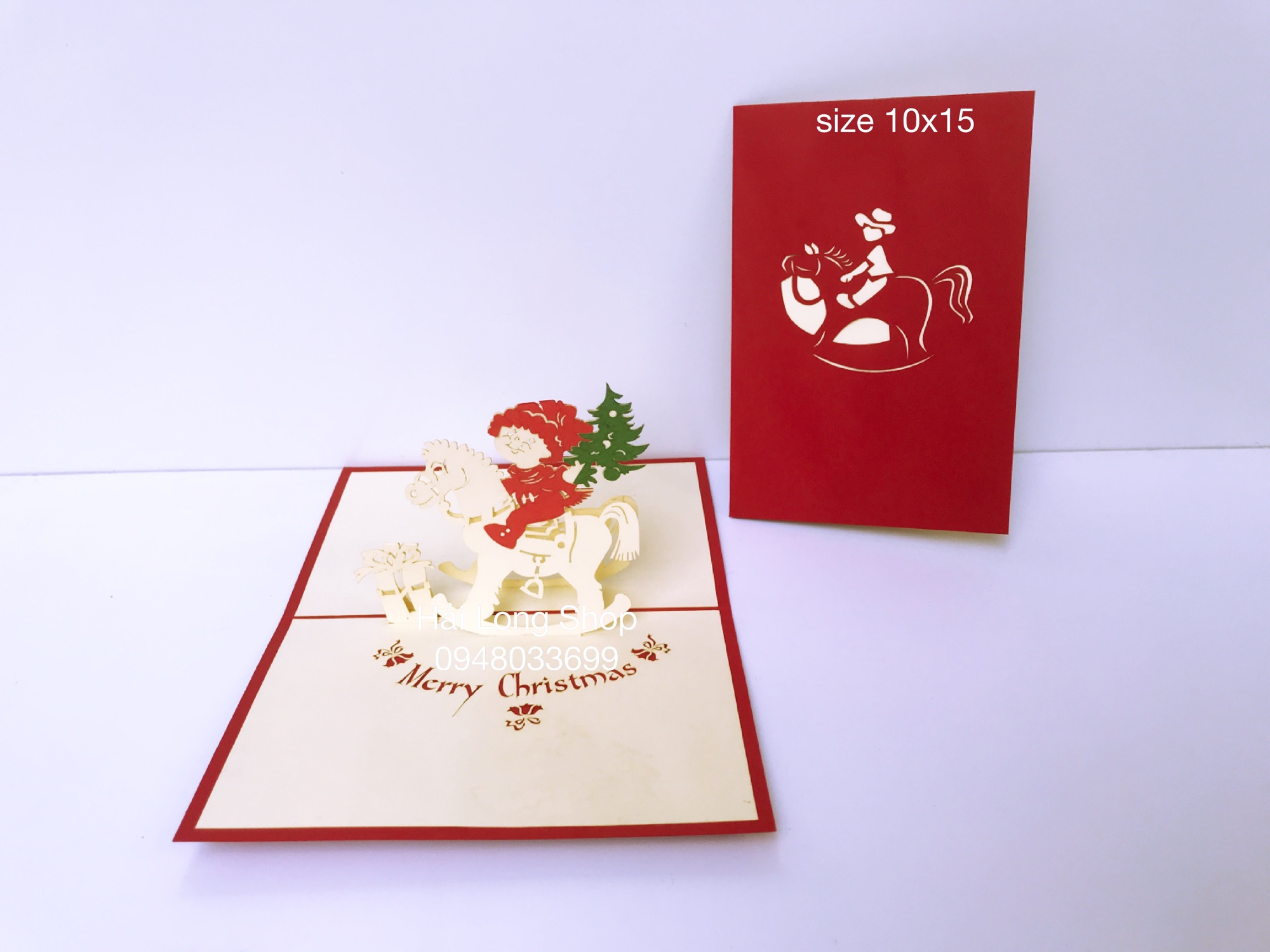Bé cưỡi Ngựa - Noel - Thiệp 3D