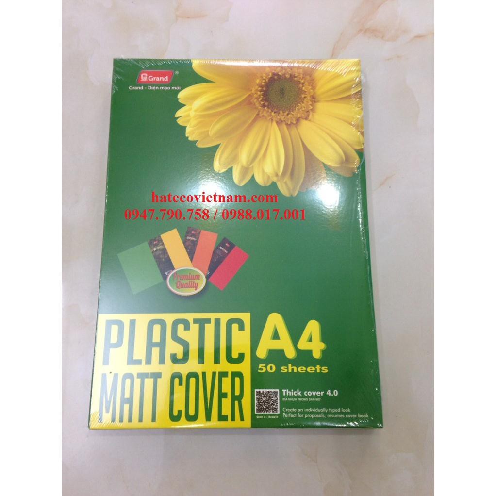 Bìa mika sần mờ a4 tmg 8251, tập 50 tờ - bìa mica sần
