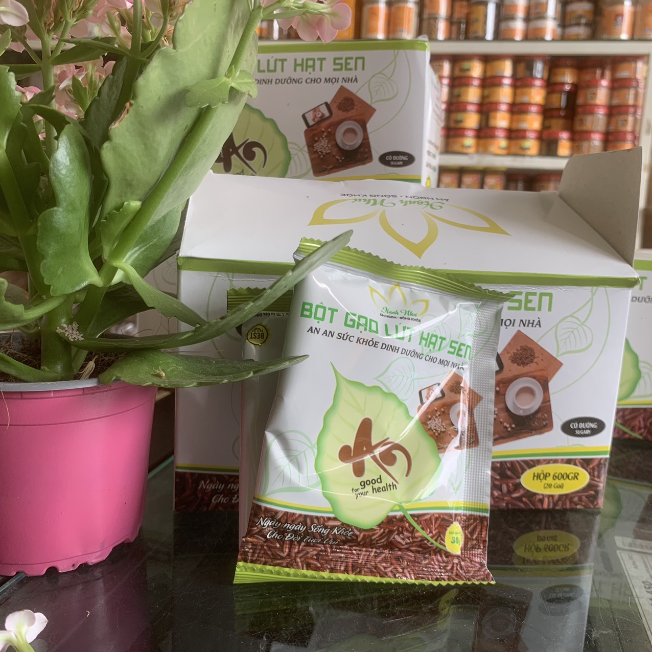 Bột gạo lứt hạt sen hạnh như 600g tâm bình foods