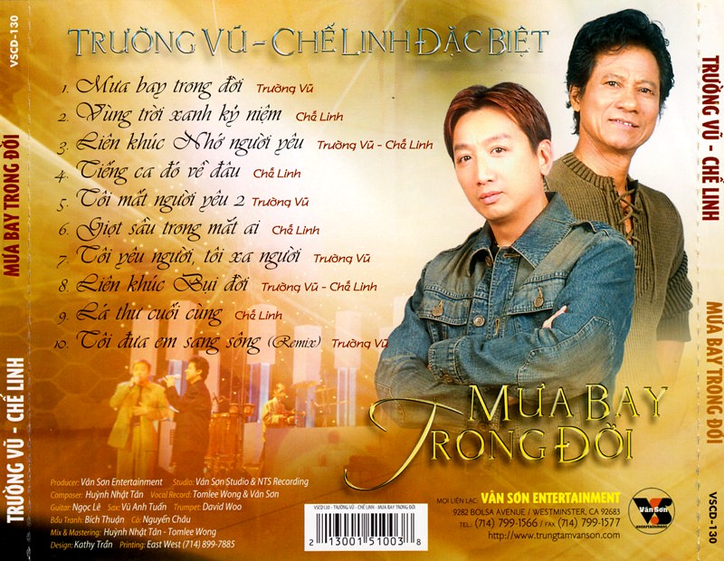 [MDCD] Đĩa CD Nhạc Vàng Trường Vũ - Chế Linh - Mưa Bay Trong Đời