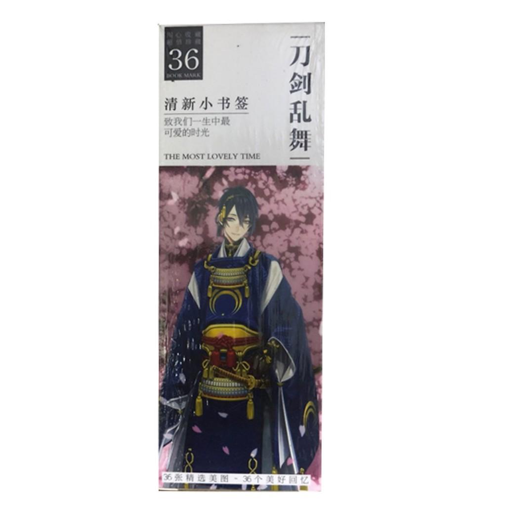 Bookmark Touken Ranbu hộp ảnh đánh dấu sách 36 tấm anime chibi