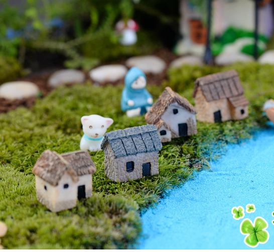 [HCM]Combo 2 căn nhà nông thôn cỡ nhỏ trang trí tiểu cảnh thủy sinh terrarium chậu cây cảnh sen đá bể cá