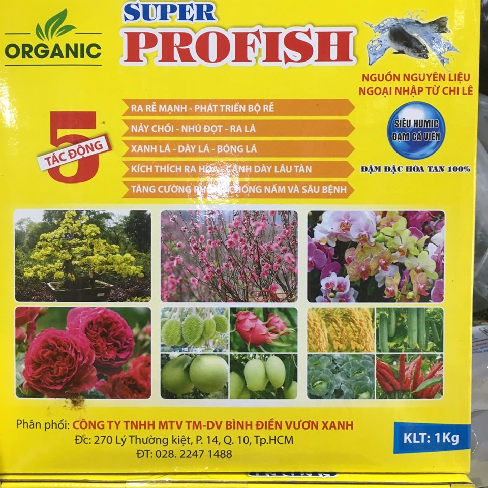 Phân bón Super ProFish - Phân đạm cá viên đậm đặc dễ hòa tan - siêu humic dễ hấp thu | Vạn Tín Store