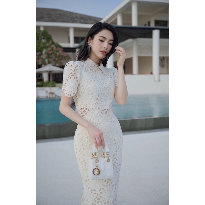 [Nhập mã LAZXuHuong05 giảm 70k/499k] SET REN PHỐI CỔ THANH LỊCH, TIỂU THƯ - CHARMY SET BY ESTRANO
