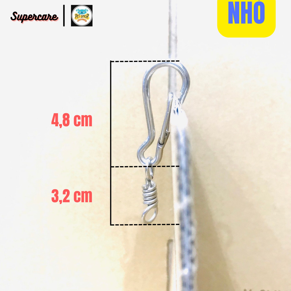 [Hoàn tiền 10%] Móc INOX ZIN -Móc Khoá Inox Đa Dụng (Có Chốt Xoắn)