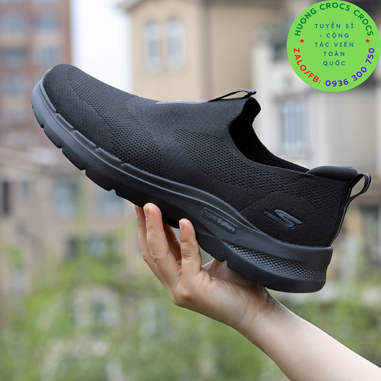GIÀY THỂ THAO SKECHERS GOWALK 6 MÀU ĐEN ĐẾ ĐEN