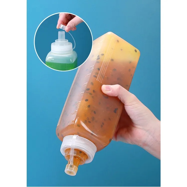 Chai nhựa đựng sốt vuông (300ml/600ml/1000ml)