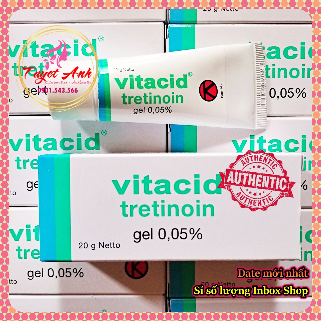 Vitacid Tretinoin 0.025% - Tretinoin 0.05% - Tretinoin 0.1% (Auth - Date mới nhất) - Kem giảm mụn - chống lão hoá