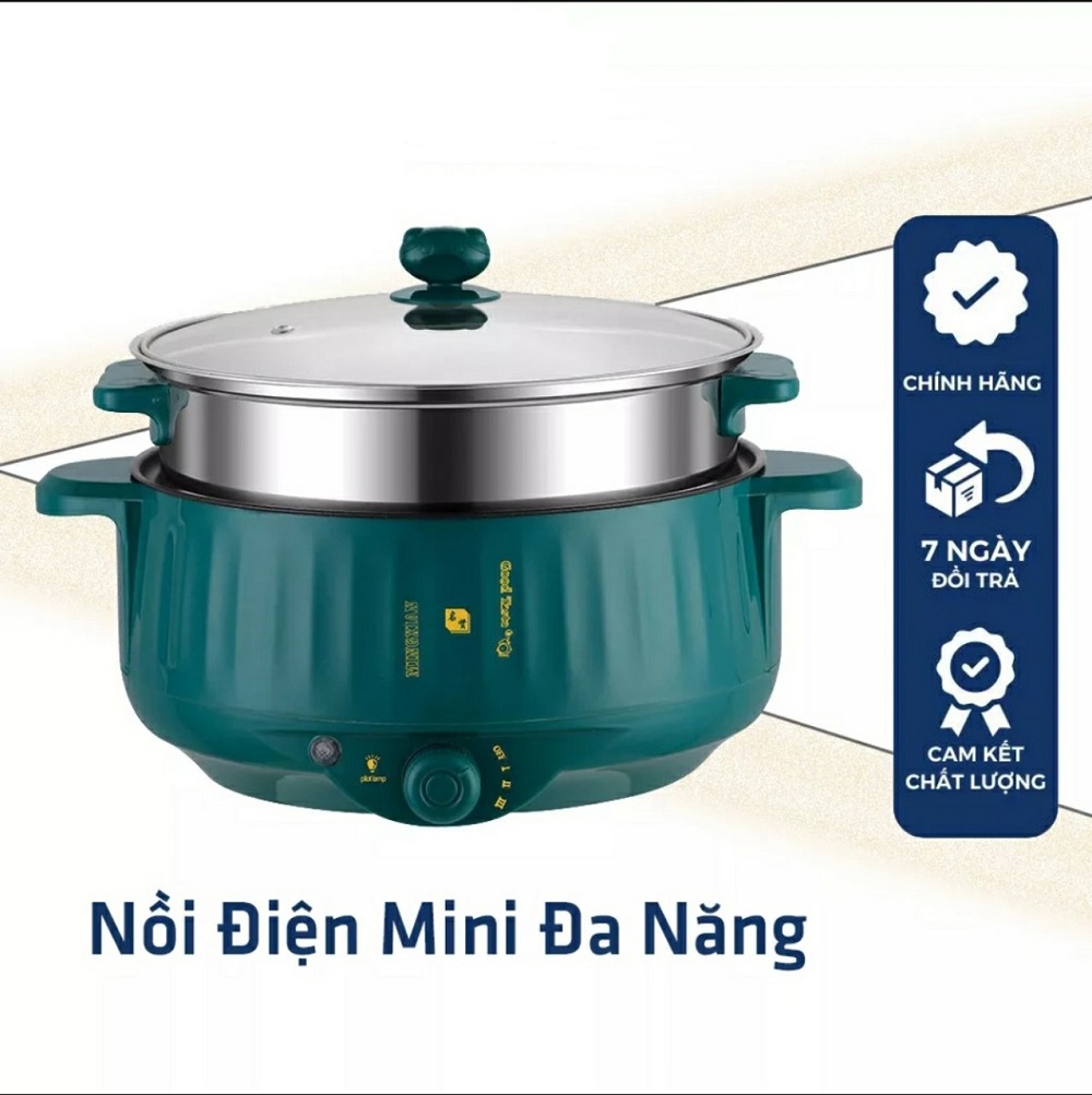 [HỎA TỐC 2H - HCM] Nồi Lẩu Điện Đa Năng Chống Dính Electric cooker pot, Nồi Lẩu Gia Đình Vân Đá Shanban 28cm Kèm Hấp Inox Cao Cấp Xào, Hấp, Chiên, Nấu Cơm, Nấu Cháo.