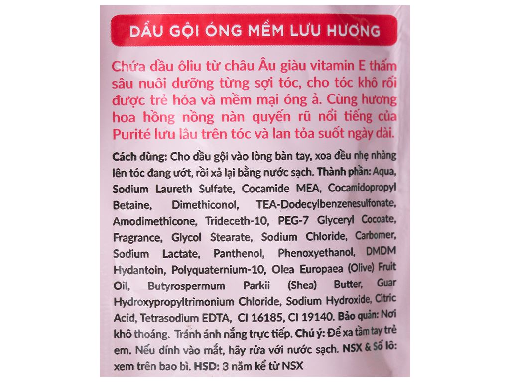 Dầu gội Purité hoa hồng & Olive 5.8ml