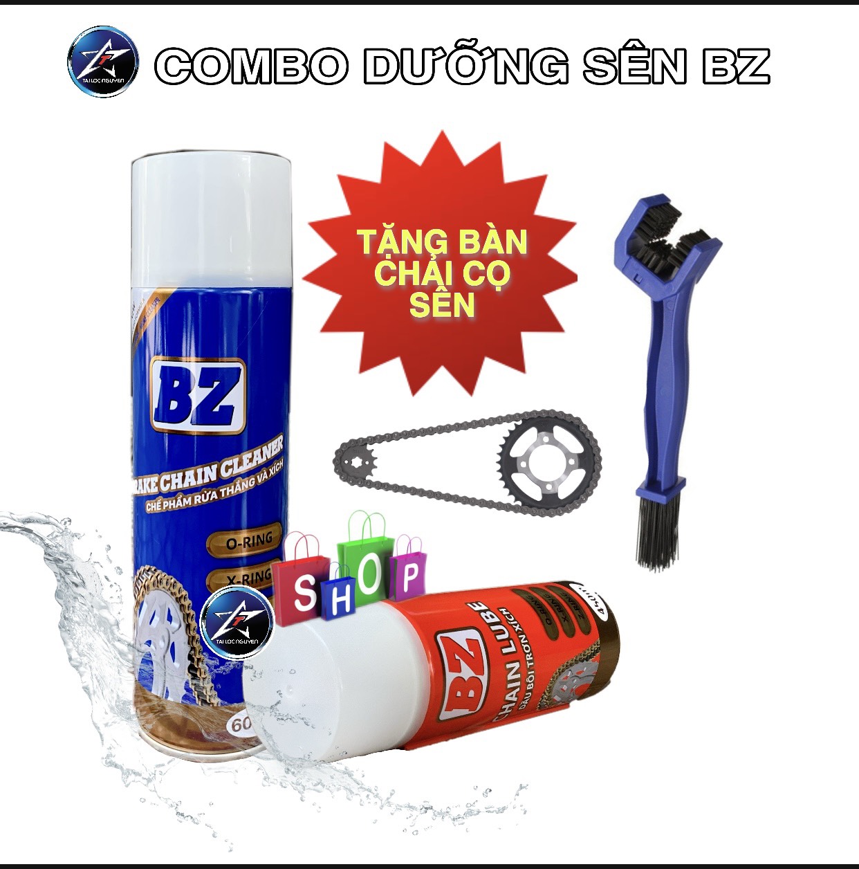 [HCM]COMBO BỘ VỆ SINH VÀ DƯỠNG SÊN -  BZ LUBE & CHAIN LUE CLEANER