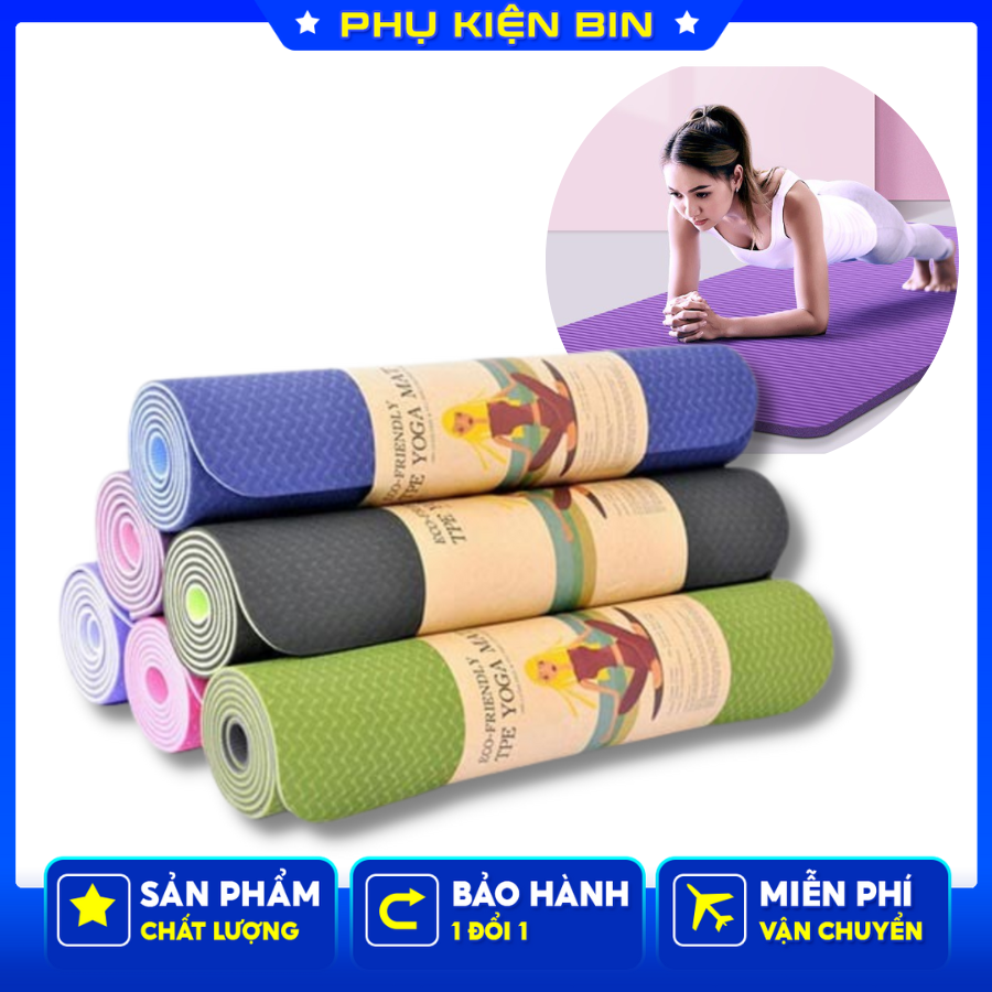Thảm tập yoga chống trượt có túi, Thảm tập yoga TPE cao cấp, Thảm tập thể dục tại nhà, Thảm tập gym, thảm tập yoga định tuyến