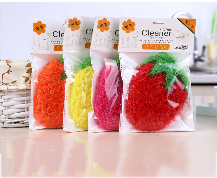 Miếng Rửa Chén Bát Hình Trái Dâu Xuất Hàn Cao Cấp