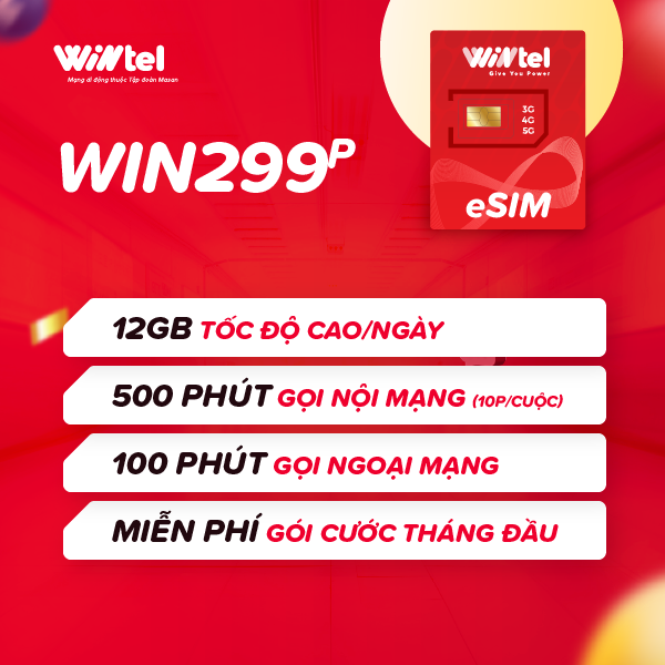 SIM CHƯA KÍCH HOẠT - SIM 4G Wintel WIN299P - Sim Data Không Giới Hạn