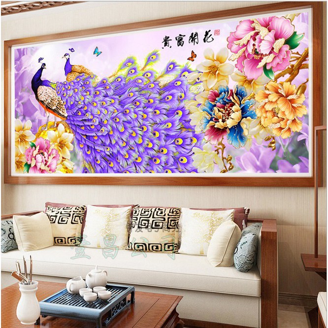 Tranh Thêu Chữ Thập Chỉ Lụa Công Phú Quý HH0832