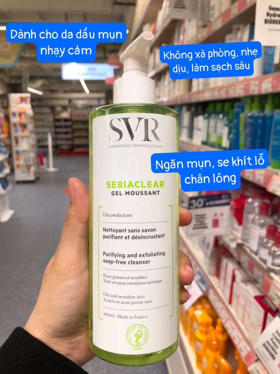 Facial Cleanser SVR sebiaclear gel moussant 400ml