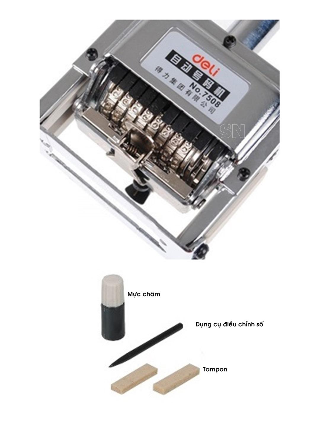 [HCM]Dấu số nhảy tự động Deli số cao 5mm loại 6 số và loịa 8 số