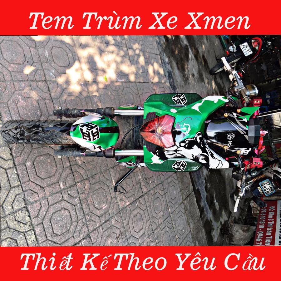 Tem trùm xe điện Xmen Xanh trắng đen