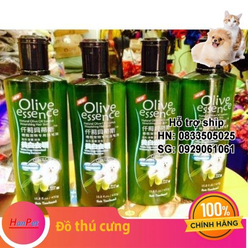 Hanpet - Sữa tắm Olive Essence cho chó mèo chai 450ml