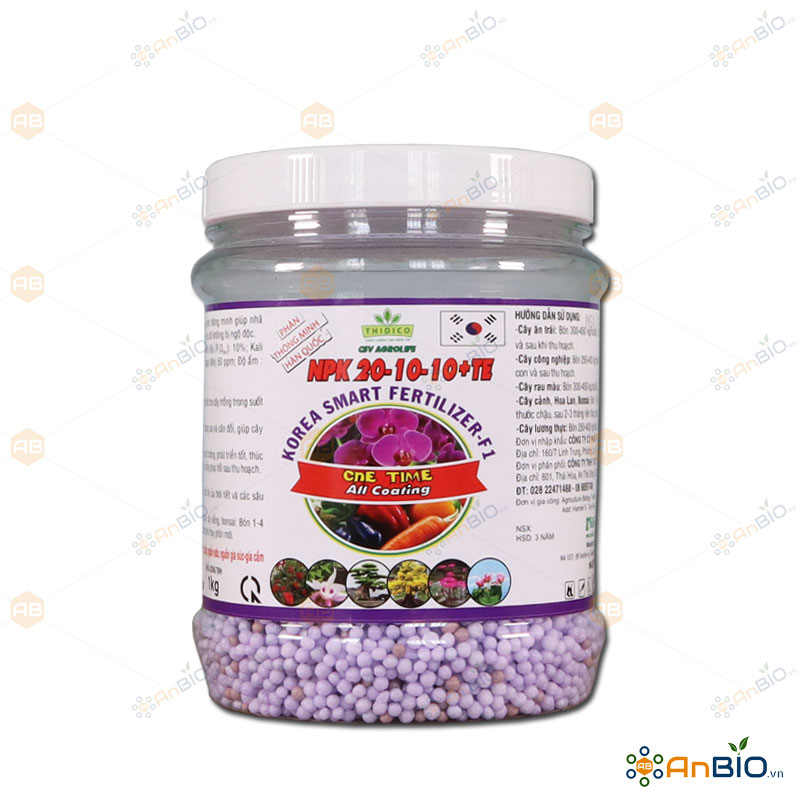 [HCM]PHÂN TAN CHẬM THÔNG MINH HÀN QUỐC 20-10-10 + TE hũ 1kg - A5.1035