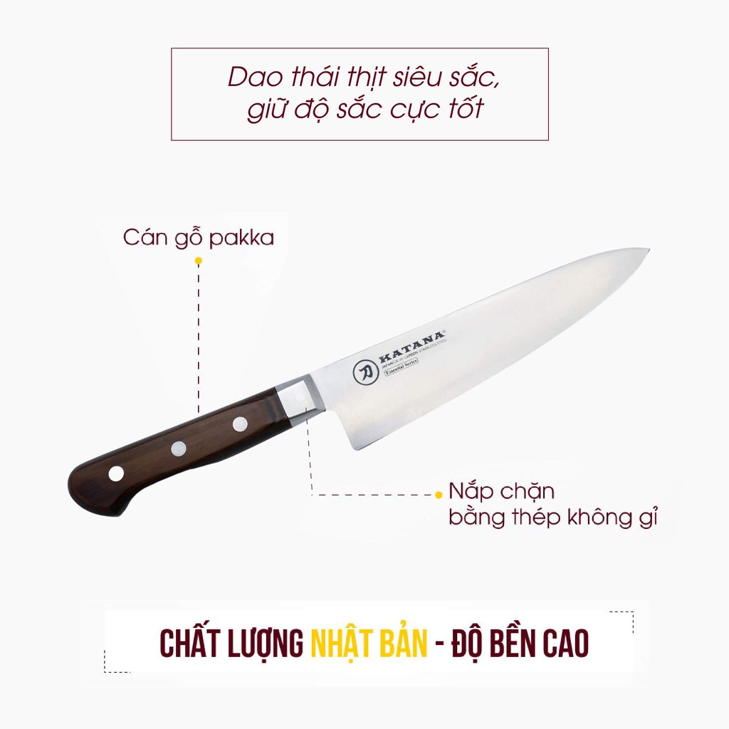 Dao bếp thái thịt cá KATANA Essential Chef KATA202 180mm