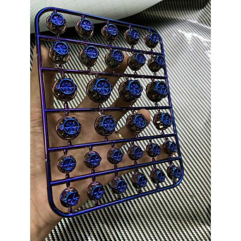 Nắp chụp ốc trang trí xe máy đủ màu (Bộ 28 con đủ Size)