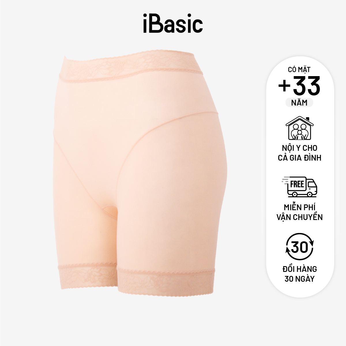 Quần lót nữ mặc váy siêu mỏng phối ren iBasic PANW163