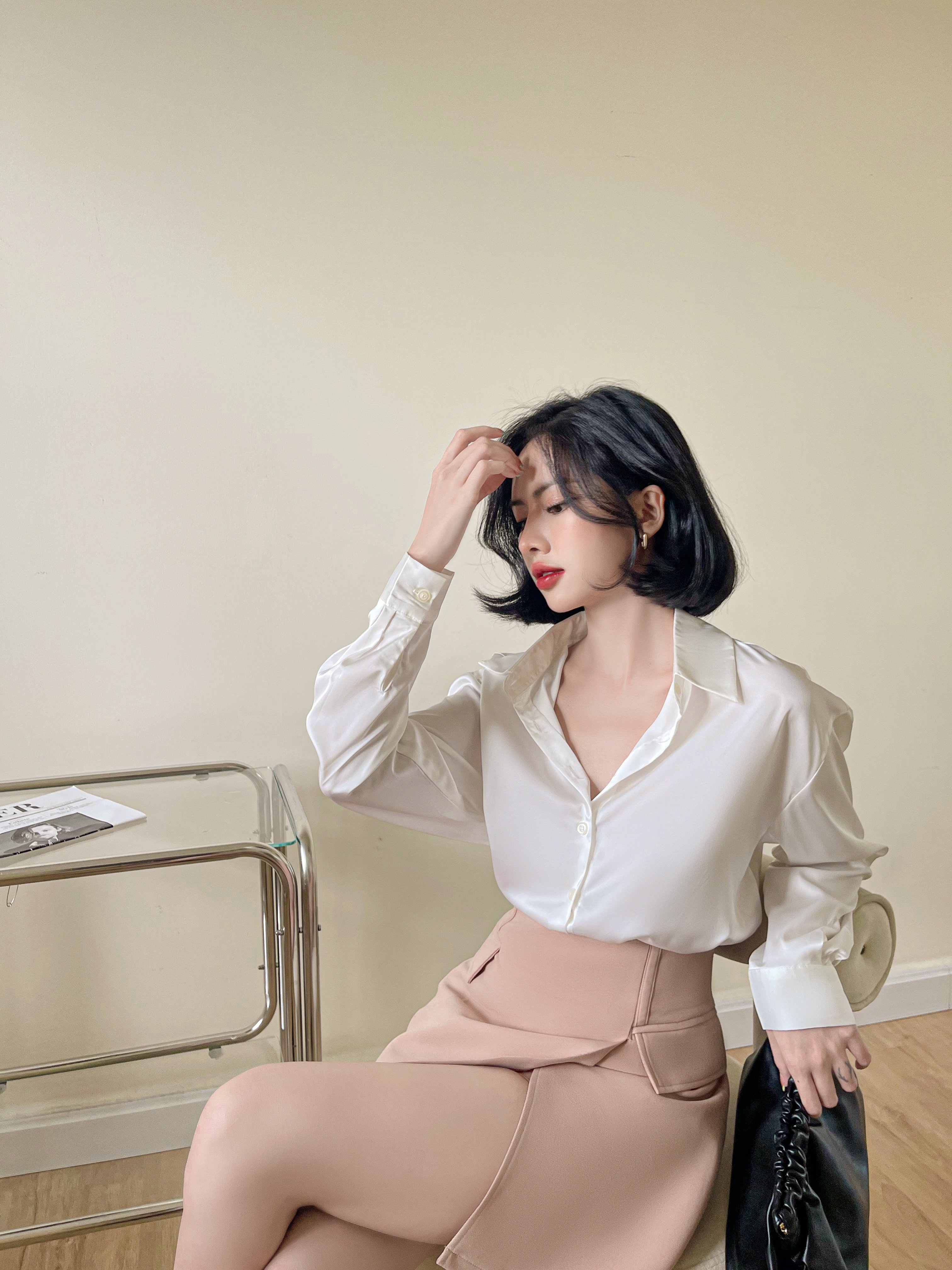 Áo sơ mi trơn vải lụa , Peace House Clothing