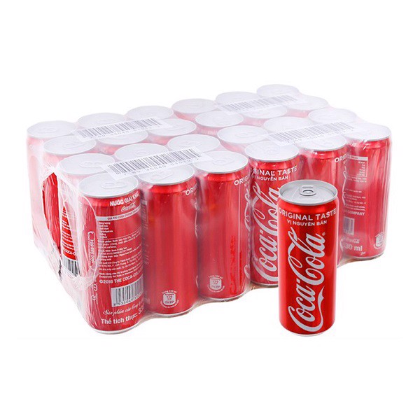 [HCM]Thùng 24 Lon Nước Giải Khát Coca Cola 330ml - hương vị nguyên bản thơm ngon cung cấp năng lượng và khoáng chất