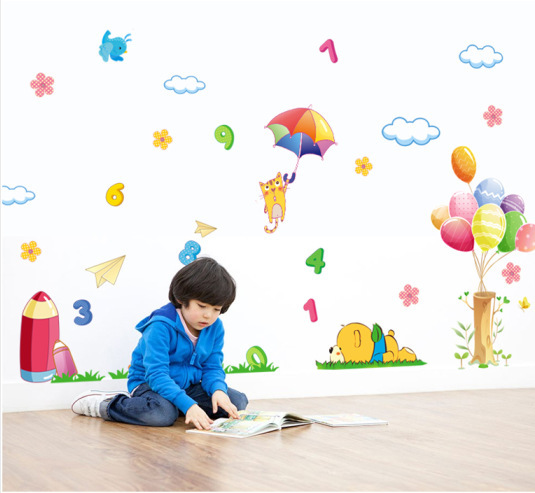 Decal dán tường số học cho bé