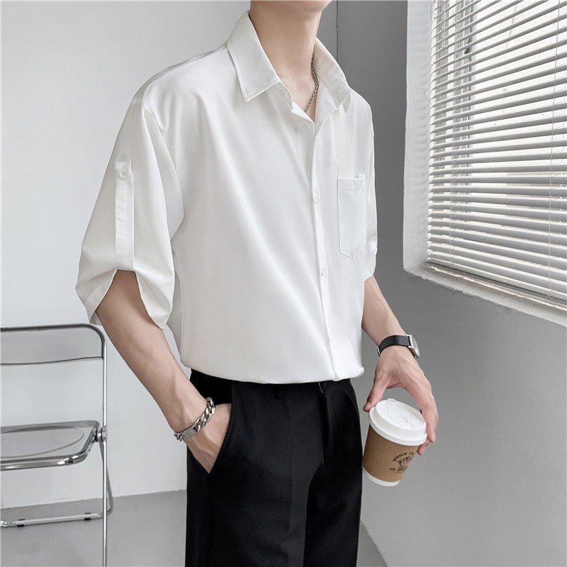 Áo sơ mi nam ngắn tay form rộng phối túi mã F8877 Thời trang EMEY LUXURY Chất vải thoáng mát, thấm hút mồ hôi tốt