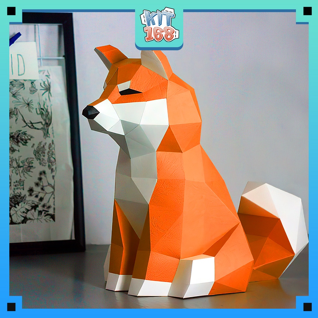Mô hình giấy động vật Chó Shiba ngồi