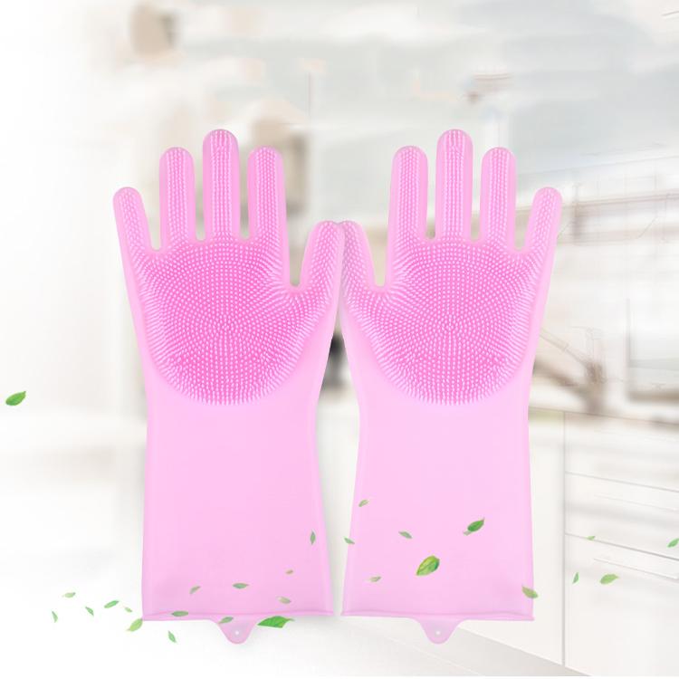 Găng tay silicon rửa bát tạo bọt (1 đôi) hap2398